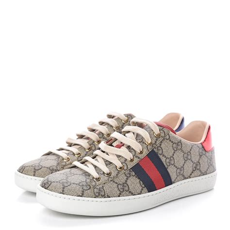 gucci ace gg supreme beige|gucci ace supreme sneakers.